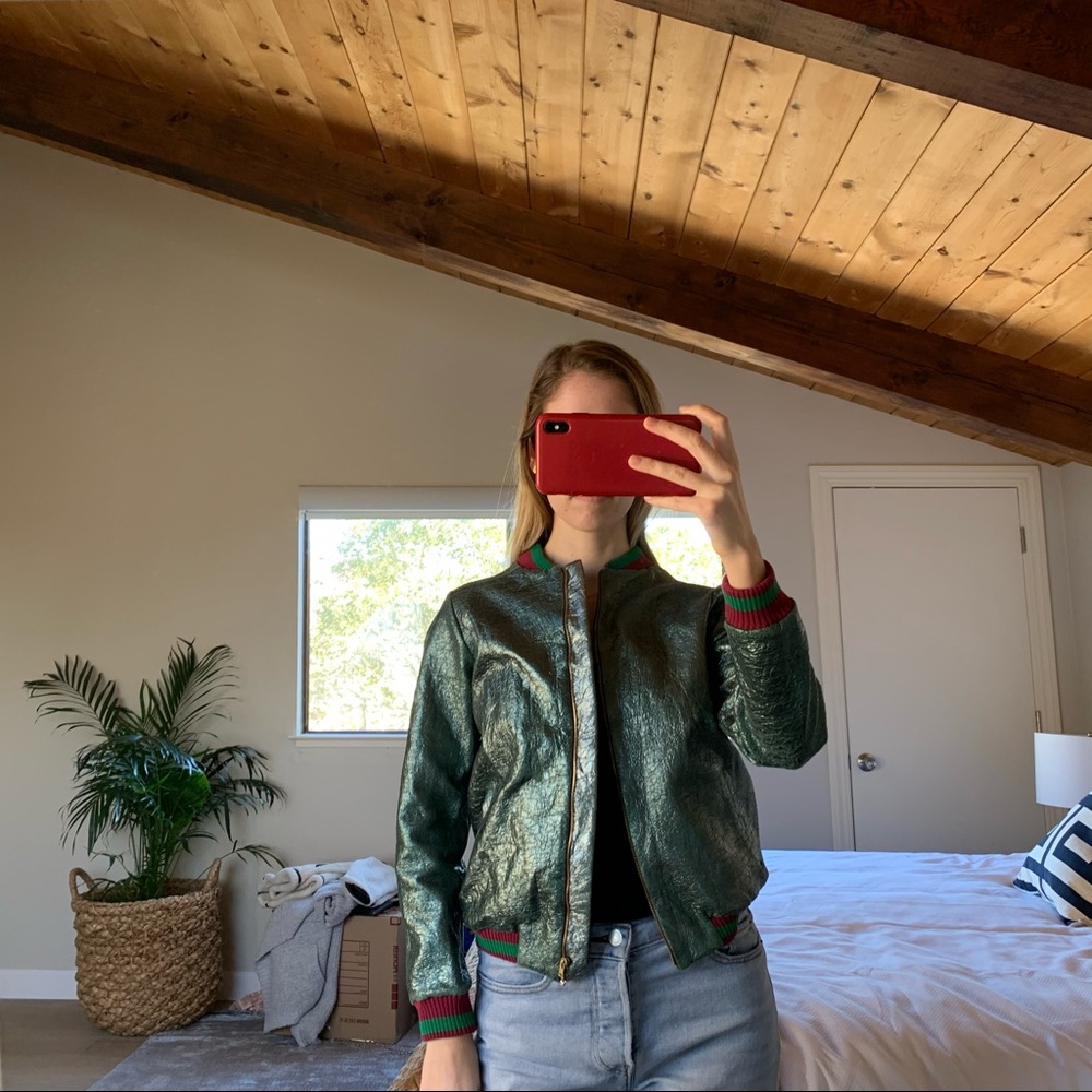 Metallic Zara bomber jacket